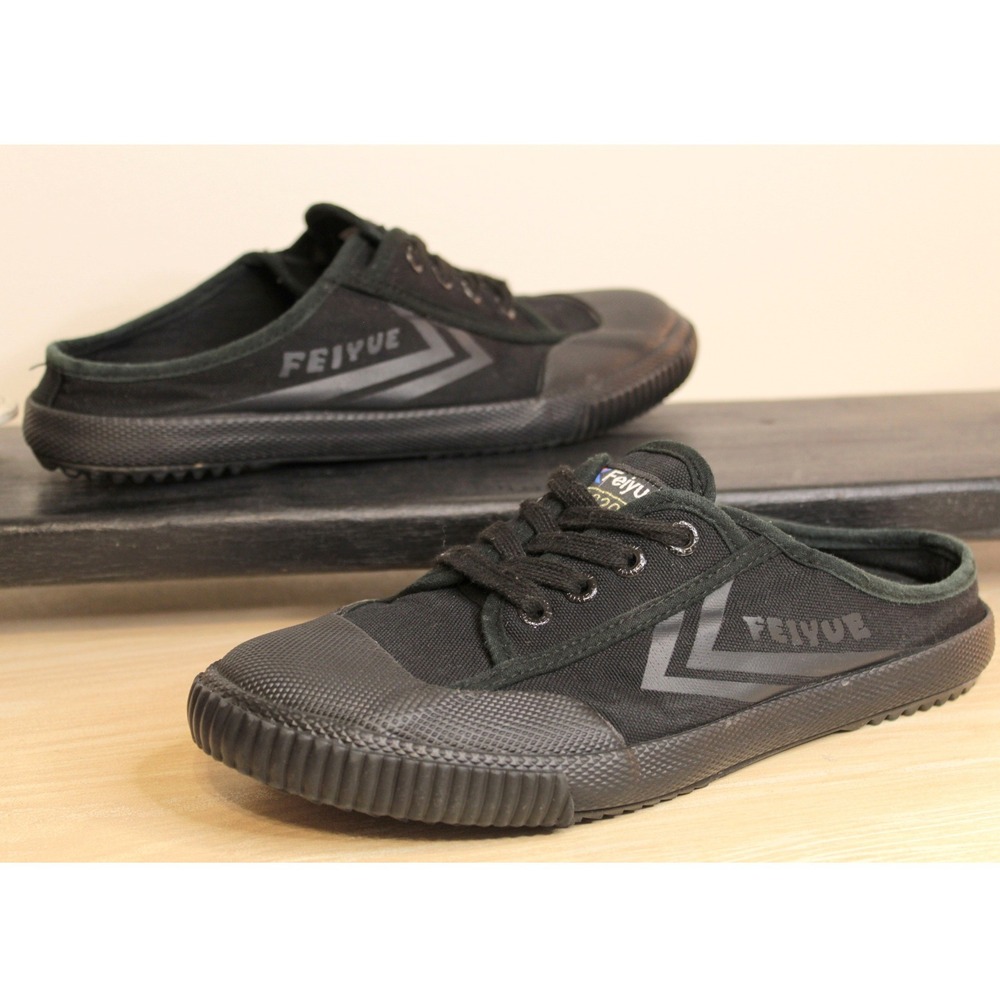 Feiyue 1920 Black Canvas Mule Sneakers Shoes Women US 9‎